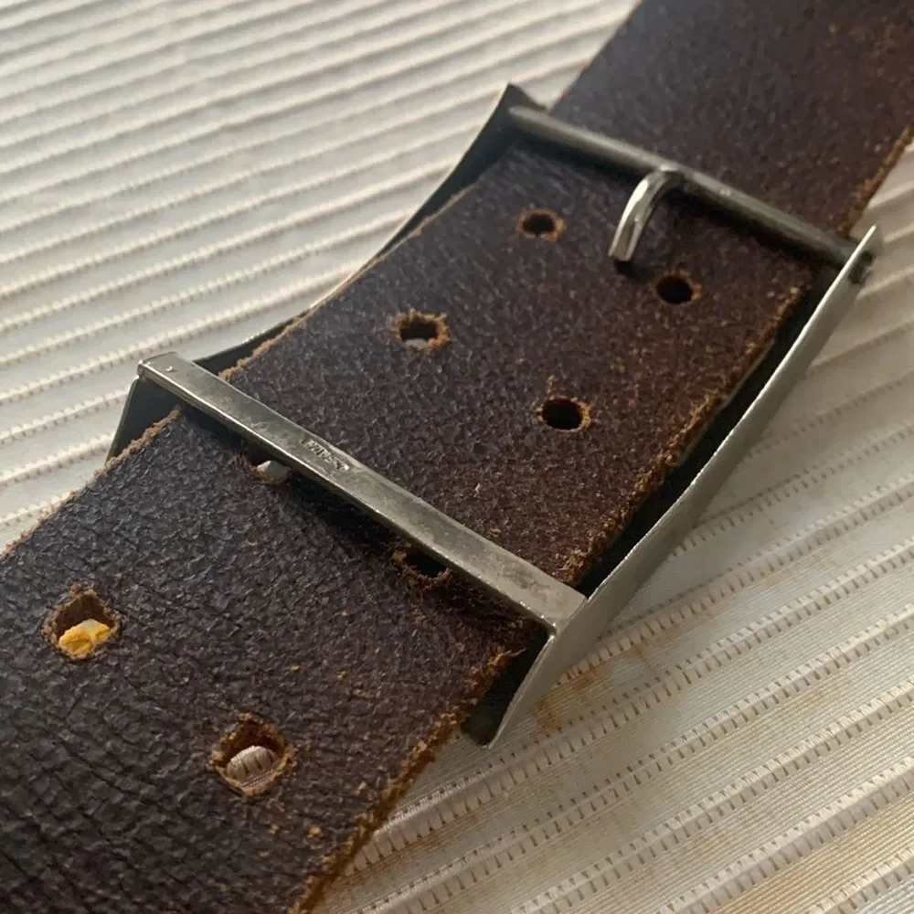 Alpaca Mexico Lightweight Cutout Style Cowboy Boot Handmade‎ Vintage Belt Buckle